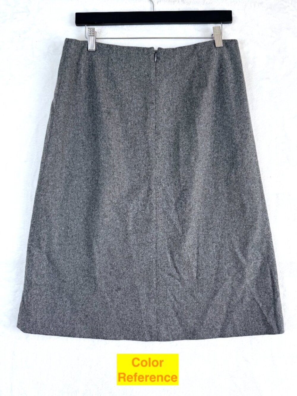VTG GAP Virgin Wool Blend Office Preppy Academia Lined Stretch Midi Skirt 8 Gray - Picture 4 of 6
